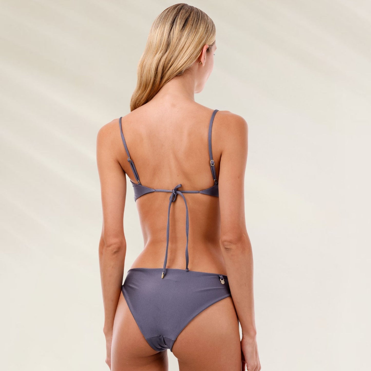 Cueca de Biquíni Gray Blue Neo com ajuste confortável e design elegante para uso na praia