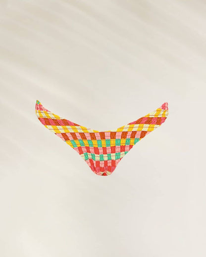 Cueca Reversível Multicolor da Maaji com estampa xadrez vibrante para um visual alegre na praia