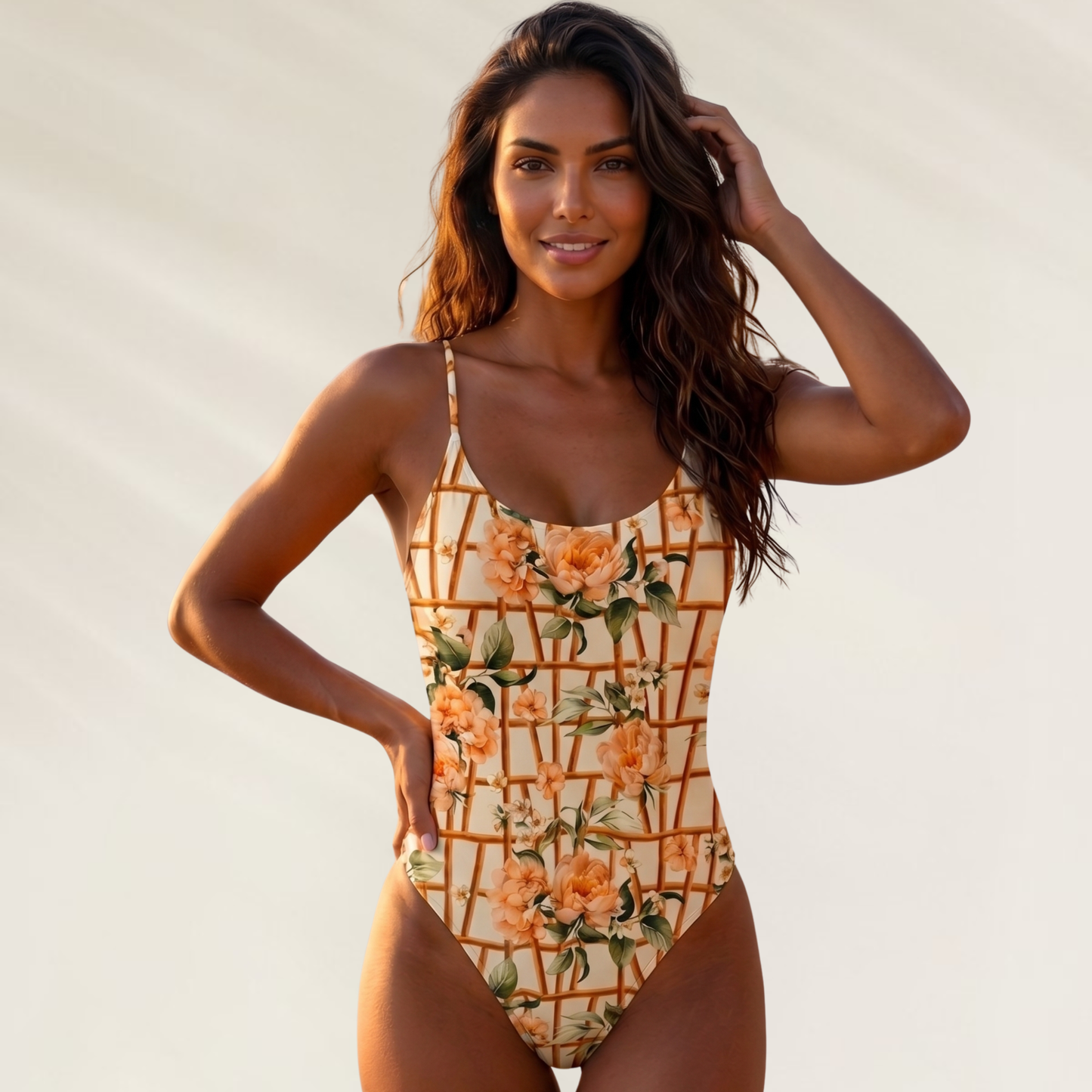 Fato de Banho Cami Alma com estampa floral em tons quentes para um visual verão elegante
