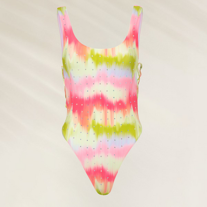 Fato de banho reversivel Maaji Lime Ombre Mika com estampa floral vibrante e corte moderno