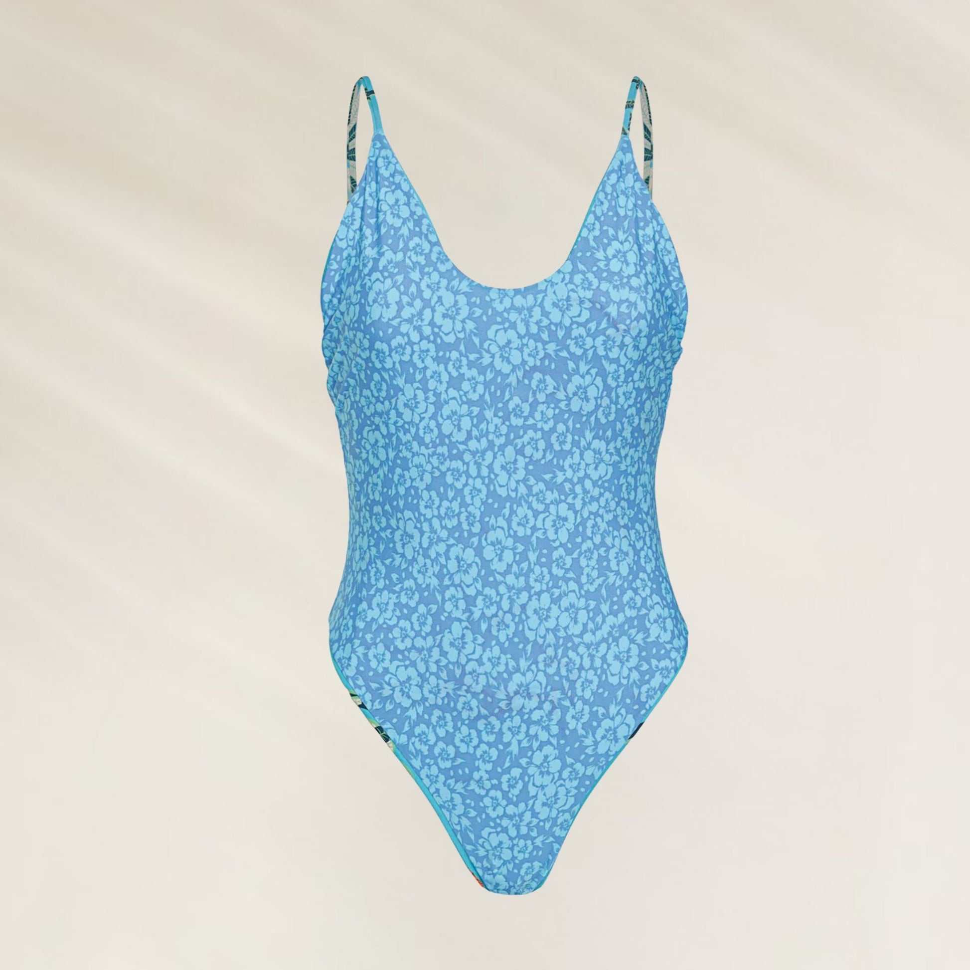 Fato de Banho Reversível Pacific Breeze da Maaji em azul estampado, ideal para dias de sol e piscina