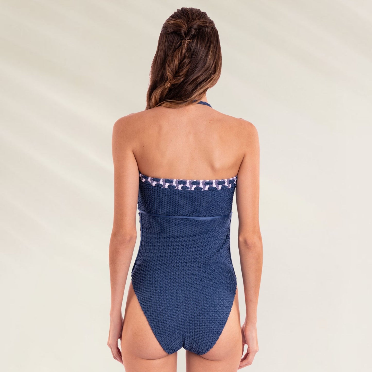Fato de Banho Ripped Halter Indigo com design elegante e alças para um ajuste perfeito