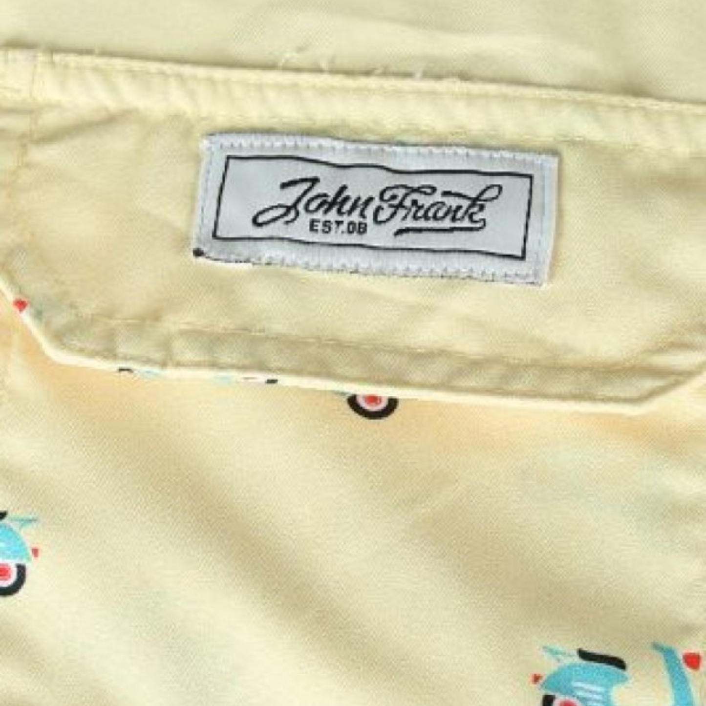 Tag do produto Calção de Banho Criança Yespa da John Frank em amarelo com estampa colorida