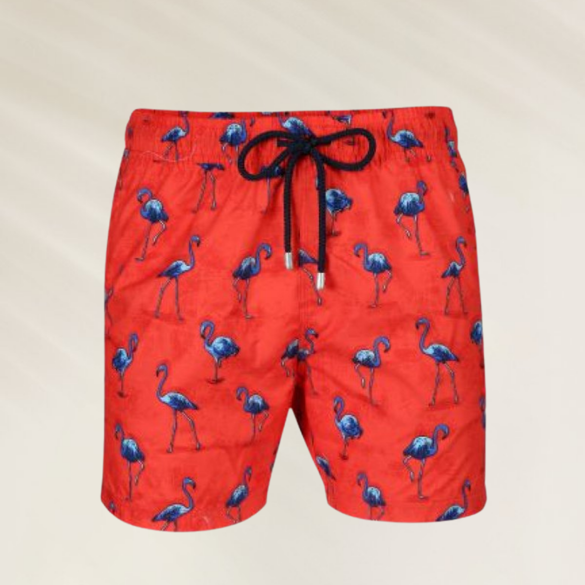 Calção de Banho Homem John Frank Flamingo Red – Conforto Premium com estampa de flamingos azuis
