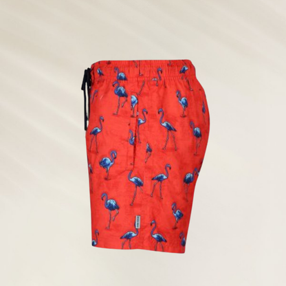 Calção de Banho Homem John Frank Flamingo Red – Conforto Premium em padrão florido para verão