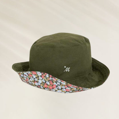 Chapéu Reversível Maaji com Dupla Face em Verde e Estampa Floral Colorida