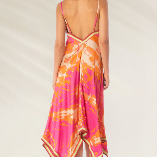 Deslumbra com cor e elegância – Vestido Maxi Euphoria da Maaji com estampa vibrante e decote costas
