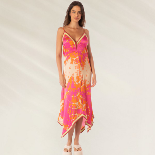 Deslumbra com cor e elegância – Vestido Maxi Euphoria da Maaji em cores vibrantes com alças finas
