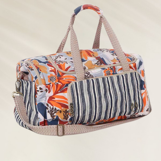 Saco Fim-de-Semana da Maaji com estampa floral colorida e alças resistentes para praia e viagens
