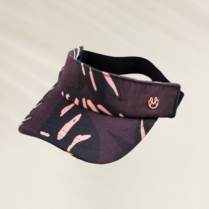 Visor de Praia Maaji – Acessório Essencial de Verão com estampa roxa e rosa e detalhe em metal