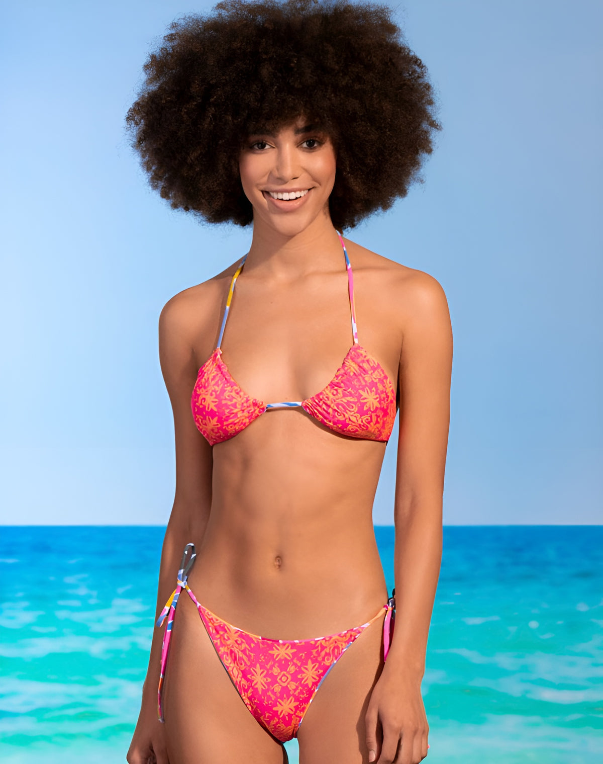 Top Triângulo Reversível Tropical — em destaque 3