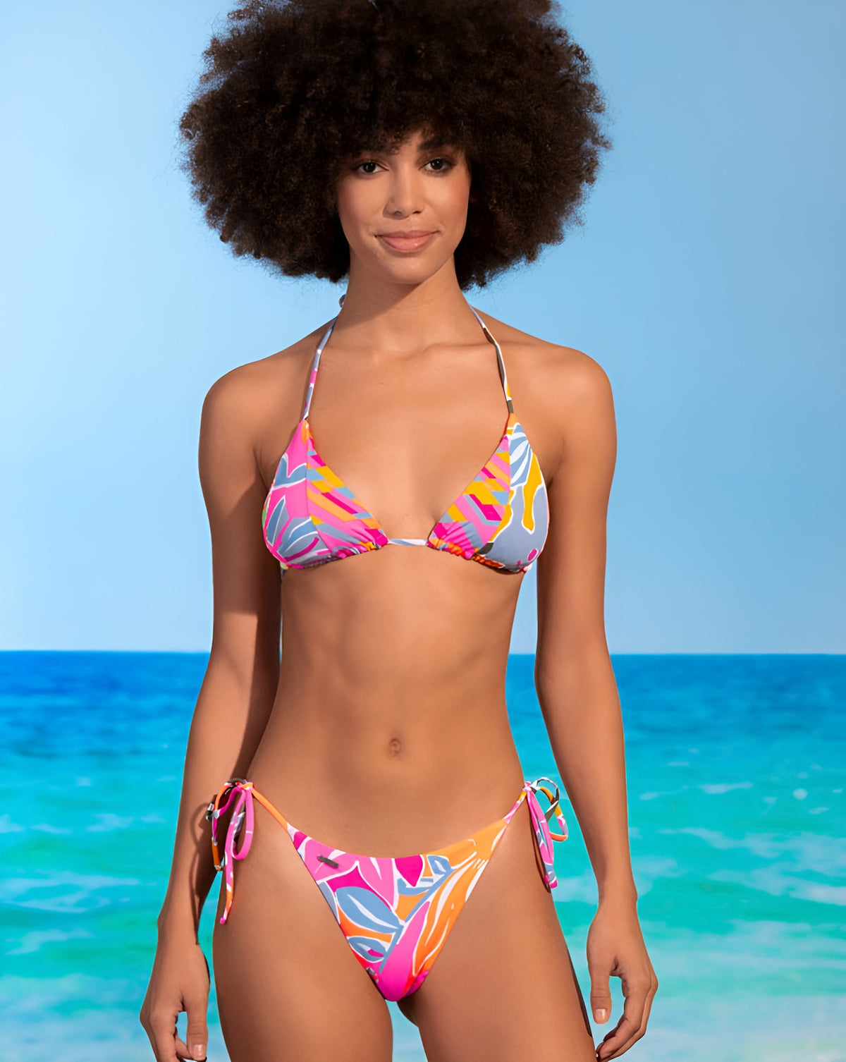 Top Triângulo Reversível Tropical — em destaque 1