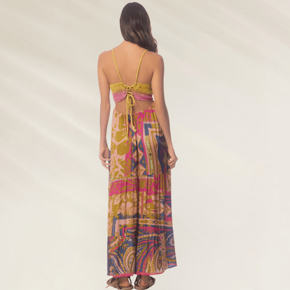 Bermuda de praia Maaji com estampa colorida e cordão para ajuste na cintura