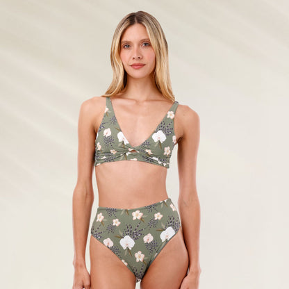 Top Biquíni Floral Verde Malai da Maaji com design elegante e confortável para verão