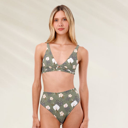 Top Biquíni Floral Verde Malai da Maaji com design elegante e confortável para verão