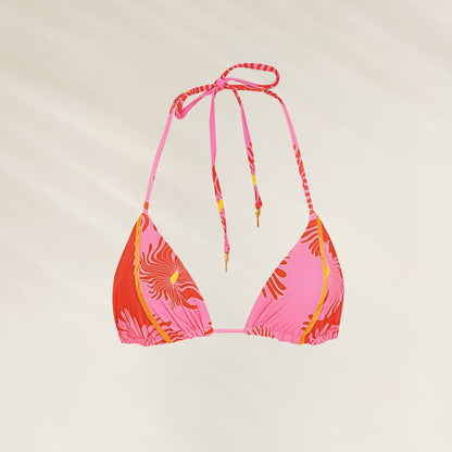 Top de Biquíni Balmy Reversível da Maaji com estampa vibrante em rosa e laranja