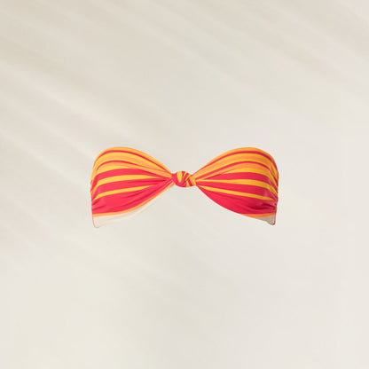Top de Biquíni Cai Cai Dreamscape Glow da Maaji em listras amarelas e laranja para o verão