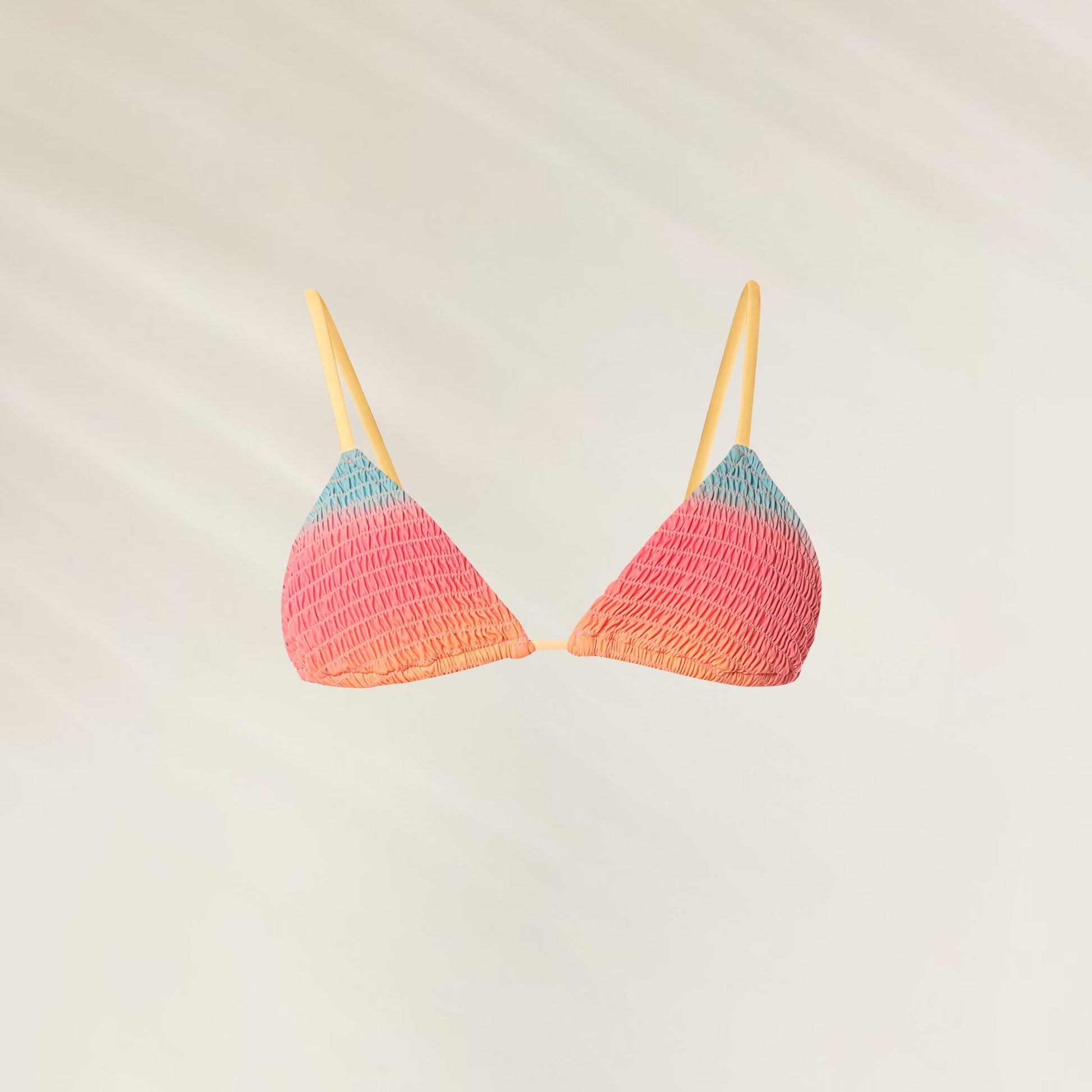 Top de Biquíni First Light Zen da Maaji em tons de rosa e azul, ideal para o verão