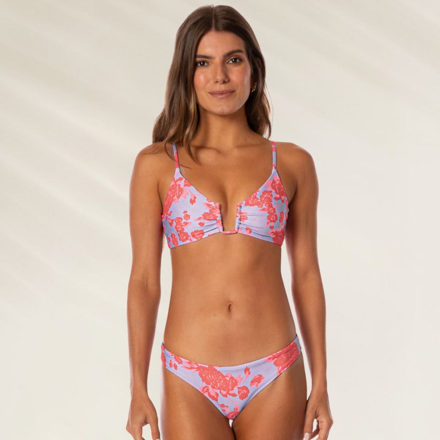 Top de Biquíni Lavender Dream Bia da Maaji com estampa floral vibrante e alças ajustáveis