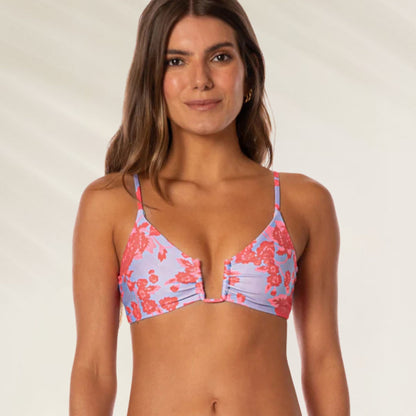 Top de Biquíni Lavender Dream Bia da Maaji com estampa floral vibrante e alças ajustáveis.