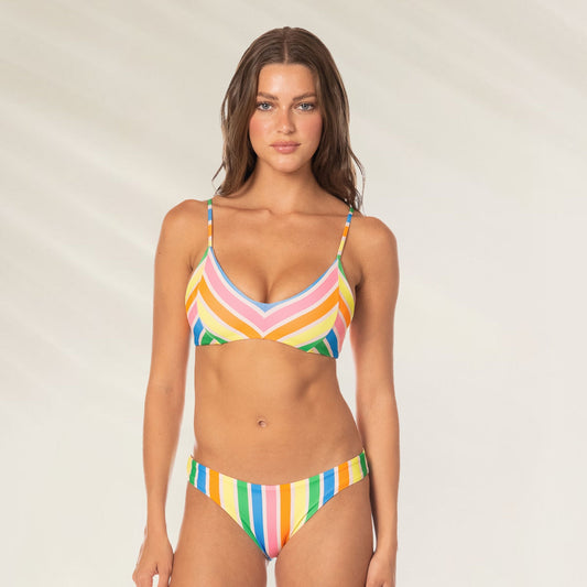 Biquíni Maaji com Top de Biquíni Reversível Rhythmic Lines em cores vibrantes e listras coloridas