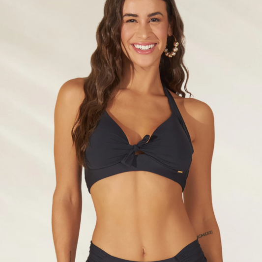TOP Debrisa Laco Cortininha em preto, com design elegante e ajuste confortável para verão