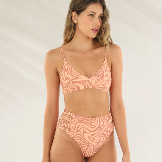 Top desportivo Estampado da Malai com design moderno em tons de rosa e alças ajustáveis