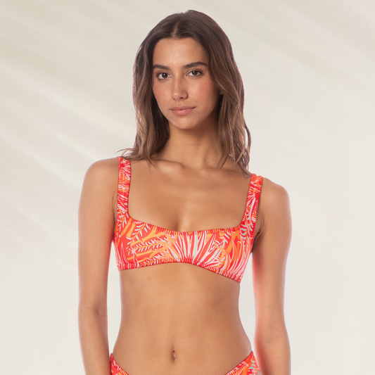 Top Reversivel Sunquest Maaji em tons vibrantes, ideal para dias de praia e piscina