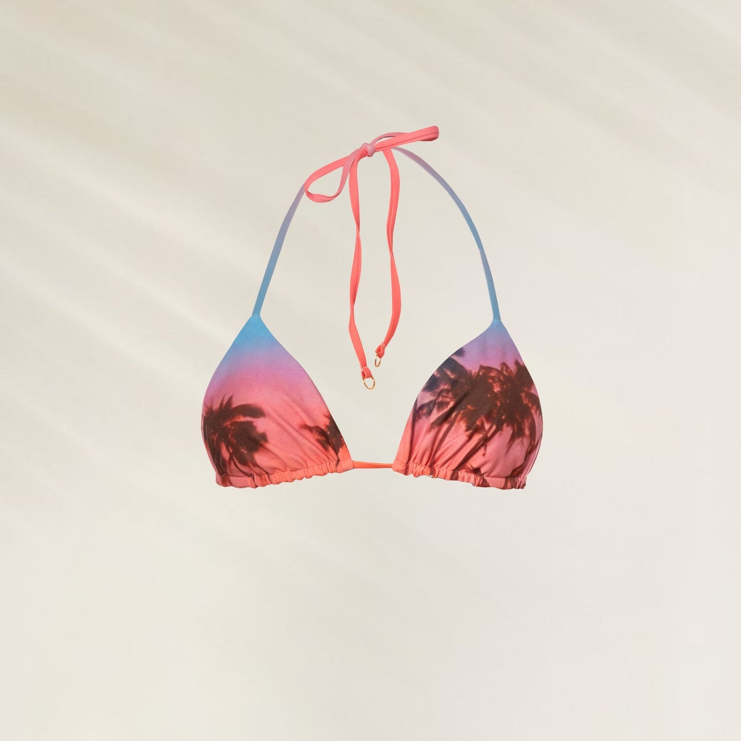 Top de biquíni Top Triângulo Reversível Peach Drift com estampas vibrantes e tiras ajustáveis