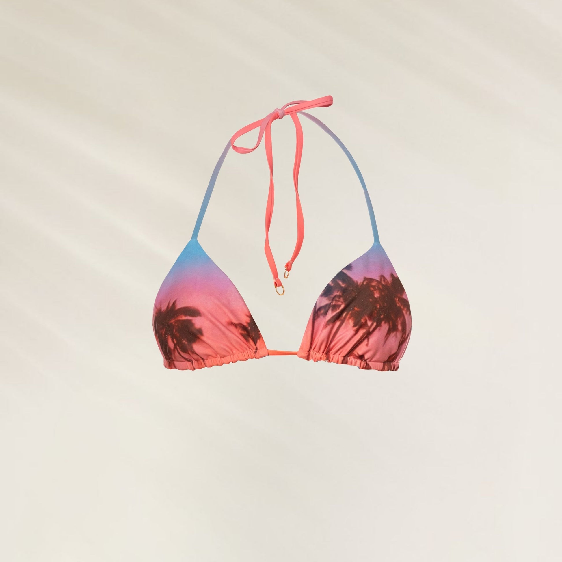Top de biquíni Top Triângulo Reversível Peach Drift com estampas vibrantes e tiras ajustáveis