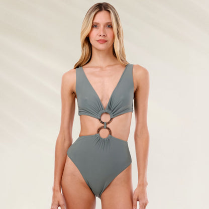 Triquíni Serenity Green Danza da Malai com design moderno e recortes elegantes