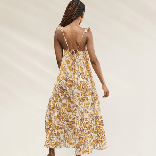 Vestido comprido Maaji com estampa floral, alças ajustáveis e um design leve e arejado