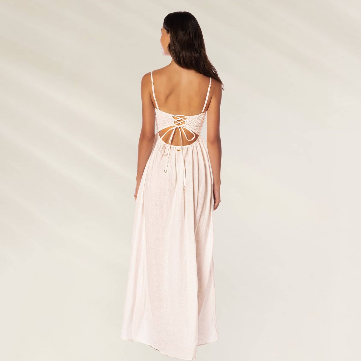 Vestido Longo Tropical Haven Ela da Maaji com detalhes em costas nuas e alças ajustáveis
